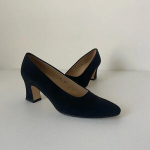 Liz Claiborne‎ women’s black suede leather soles chunky heel shoes — size 6
